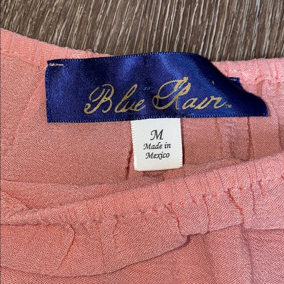 Blue Rain off-shoulder top w/white embellishments - Picture 4 of 4